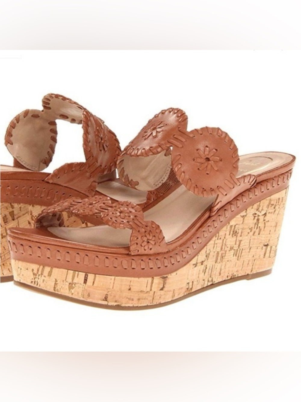 Jack Rogers Leigh Lauren/Laurin cork platform wedge sandals sz 7.5